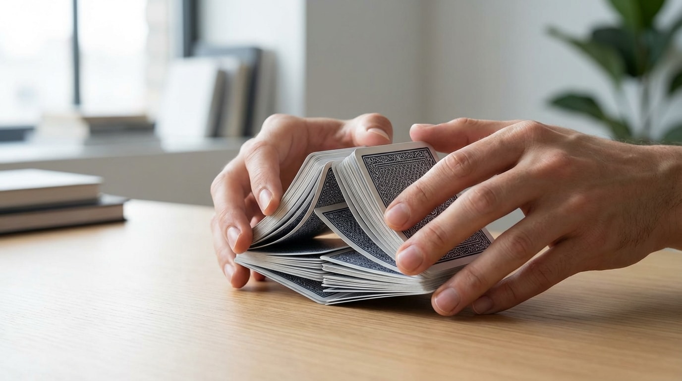 comment mélanger les cartes - Le Mélange Américain (Riffle Shuffle) : La Technique de Référence