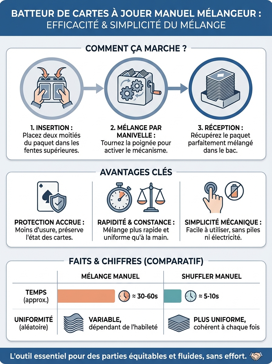 Infographie batteur de cartes à jouer manuel mélangeur