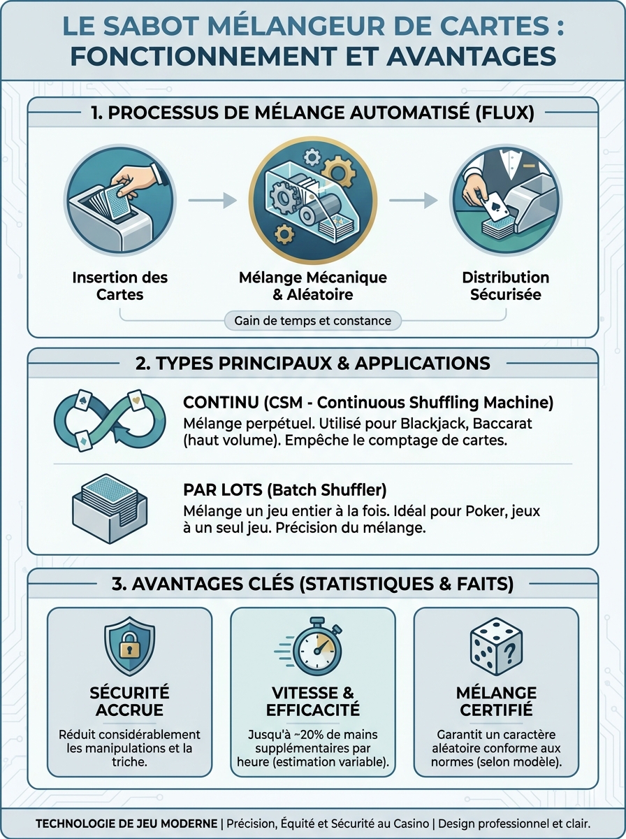 Infographie sabot mélangeur de cartes