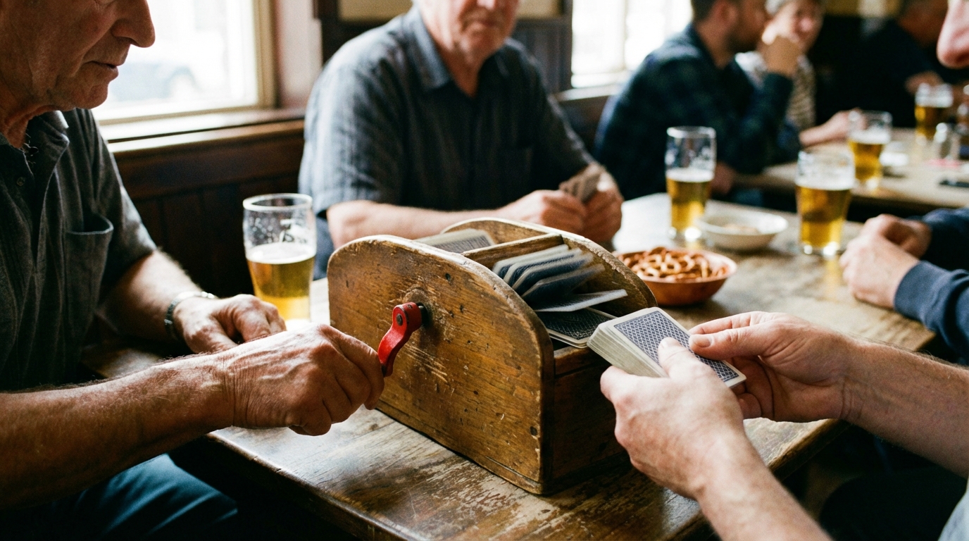 batteur de cartes à jouer manuel mélangeur en situation réelle