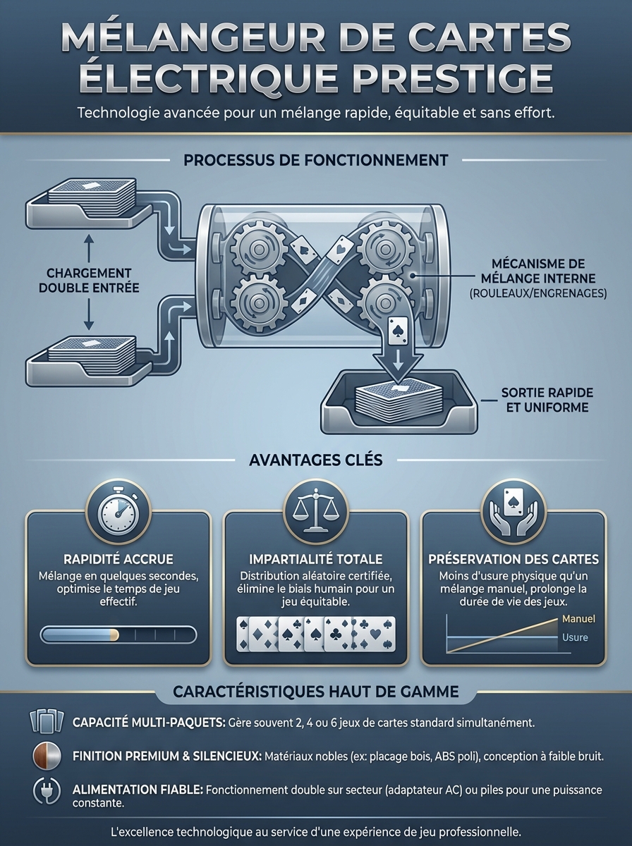 Infographie mélangeur de cartes électrique prestige